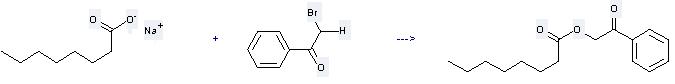 Sodium octanoate can be used to produce octanoic acid 2-oxo-2-phenyl-ethyl ester by heating